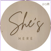 New Arrival Disc - I Am Here Wooden Plaque - Baby Announcement Idea - Baby Pandas